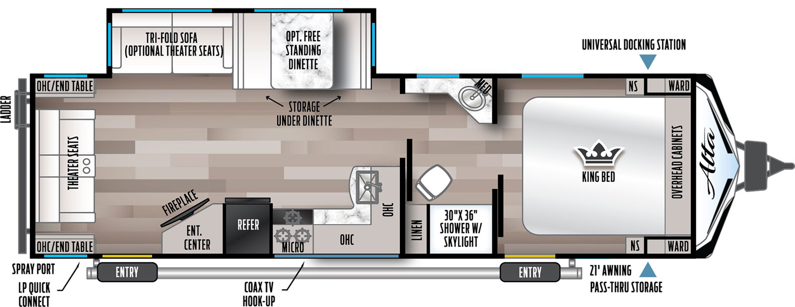 2022 EAST TO WEST RV ALTA 2850KRL, , floor-plans-day image number 0